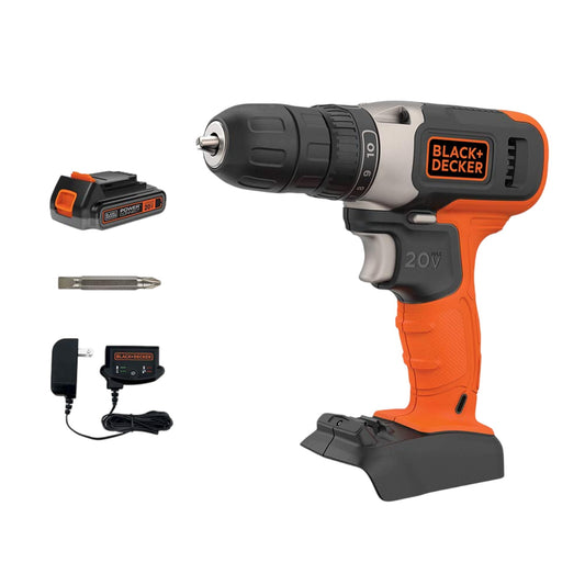 BLACK+DECKER BCD702C1 Taladro inalámbrico de litio de 20 voltios máx.