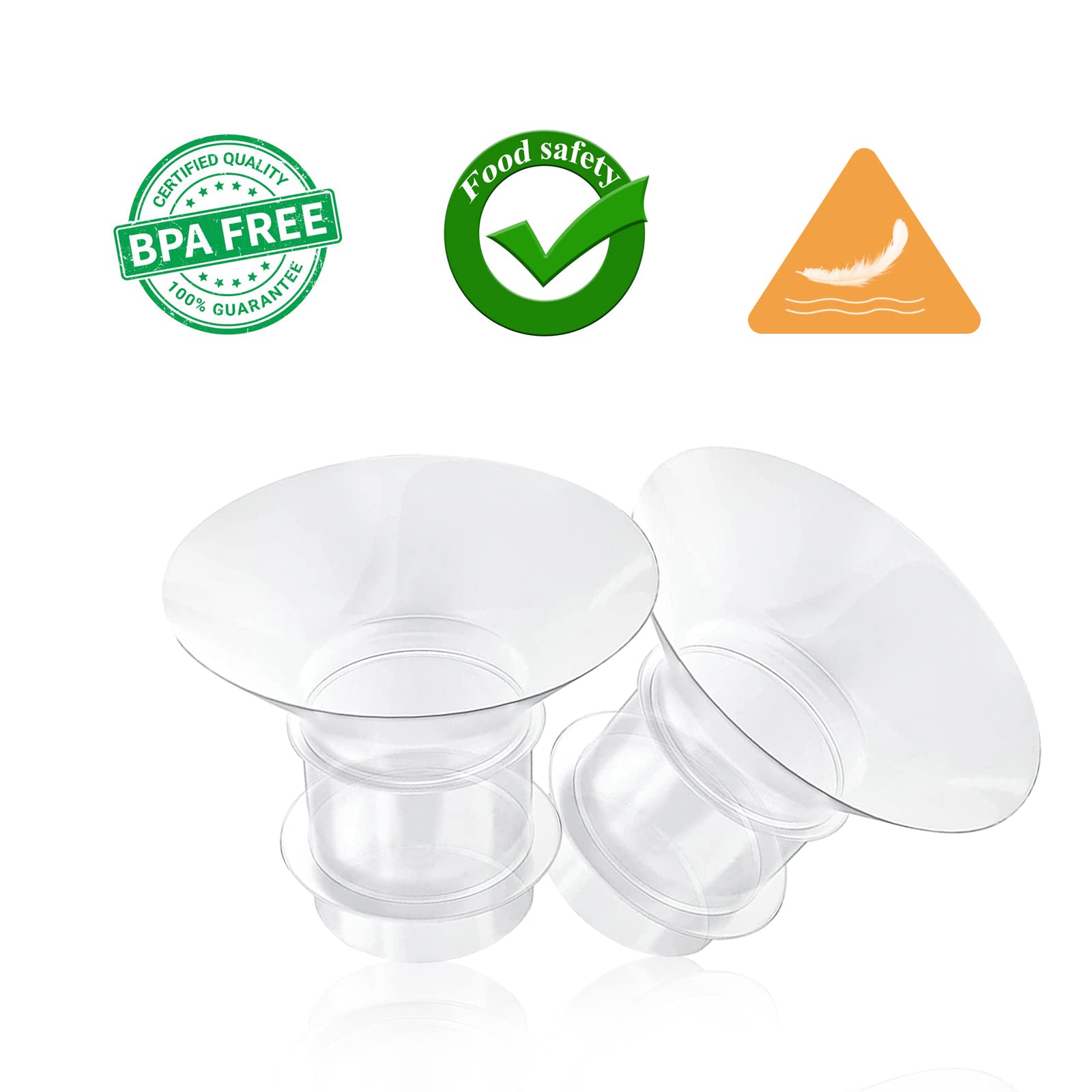 Insertos de brida de 21 mm compatibles con medela/TSRETE/Momcozy S9 S10 S12 y vasos portátiles Spectra S1 S2, protectores de bomba de leche de 24 mm reducen el túnel de pezón hasta 21 mm, 2 unidades