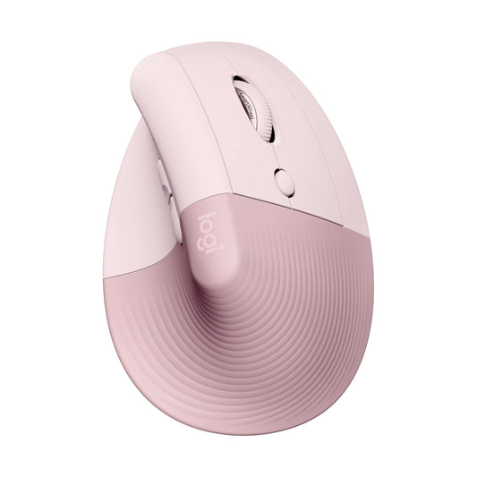 Logitech Lift Mouse Ergonómico Vertical, Inalámbrico, Bluetooth o Receptor Logi Bolt USB, clics Silenciosos, 4 Botones, Compatible con Windows/macOS/iPadOS, Laptop, PC - Rosa