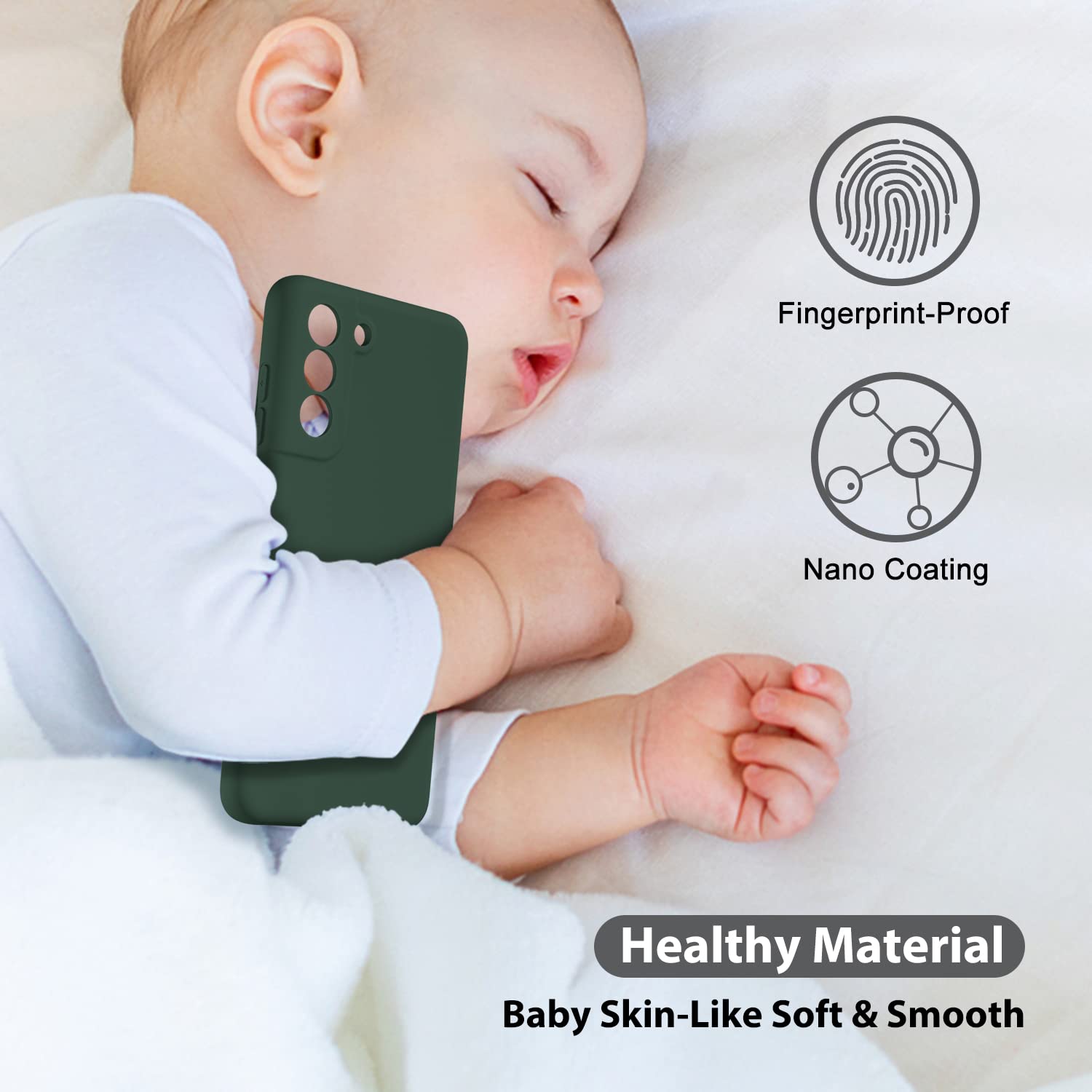 Oakxco - Funda de silicona líquida para Samsung Galaxy S21 FE 5G, bonita funda delgada de goma suave TPU lisa de gel para mujeres y niñas, diseño estético, sólido mate protector y a prueba de golpes,
