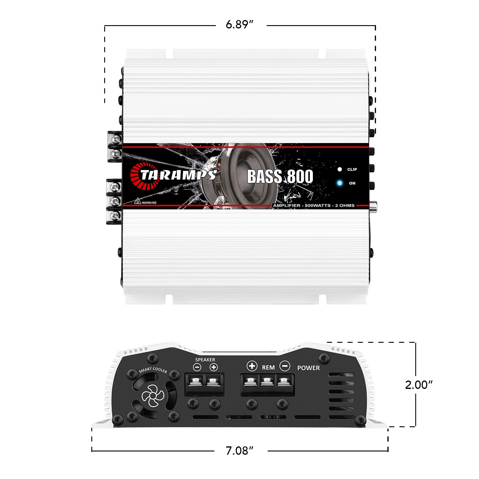 Amplificador Monobloque Taramps Bass 800 2 Ohmios 800 Vatios Rms para Carro