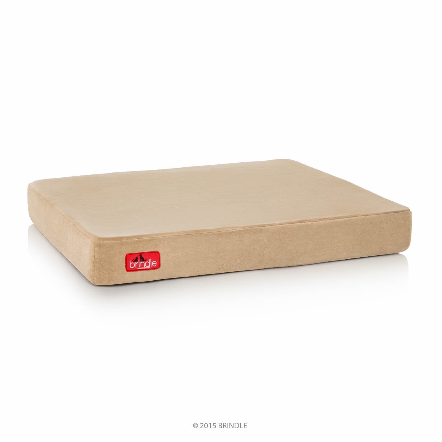 Cama para perro ortopédica de Memory Foam de 10 cm Brindle: cubierta de velvetón extraíble con lino impermeable, tamaño grande, color caqui, 117 x 71 cm