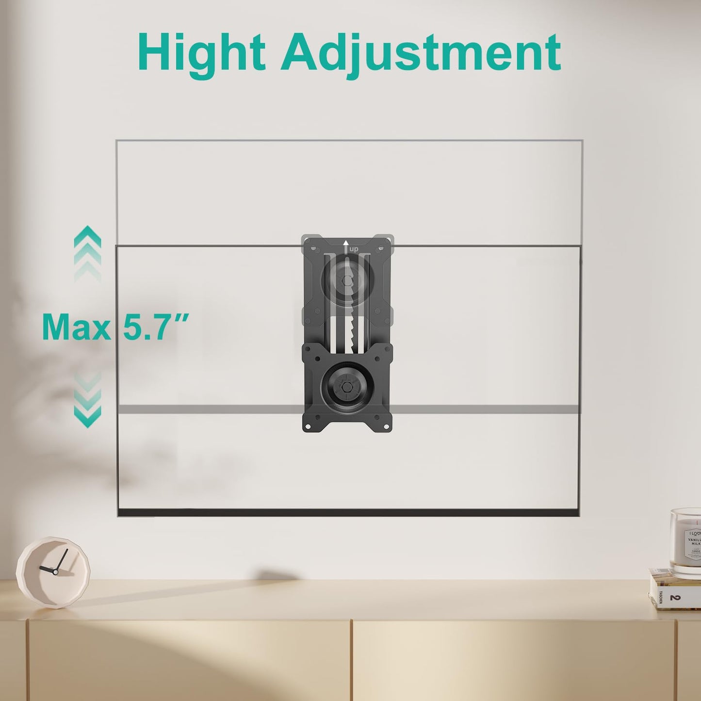 Soporte de Monitor WALI Negro Ajustable para Pared, para Pantallas de 17 a 32 Pulgadas y hasta 8 kg