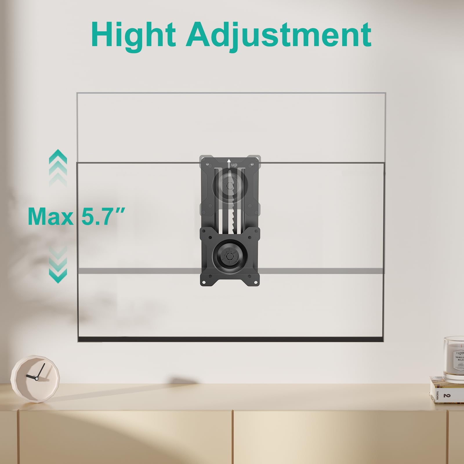 Soporte de Monitor WALI Negro Ajustable para Pared, para Pantallas de 17 a 32 Pulgadas y hasta 8 kg