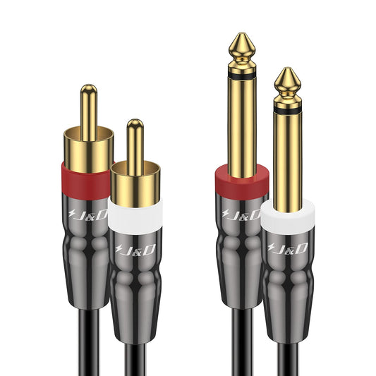 Cable de Audio J&D Estéreo Rca a Jack TS 6.3 Mm