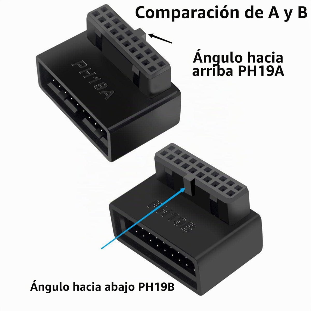 Adaptador de Placa Base USB3.0 SHANFEILU 90 Grados 19 Pines 20 Pines