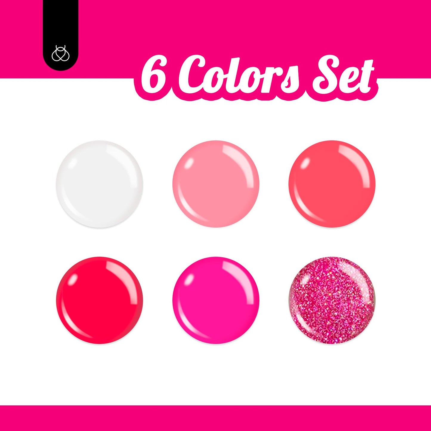 Beetles Valentine's Day Glitter Baby Pink Red Gel Nail Polish Set 6 Colors Pink White Gel Polish Kit Soak Off LED Lamp Nail Gel Kit Christmas New Year Girlfriend Gift for Women Mom Manicure Kit