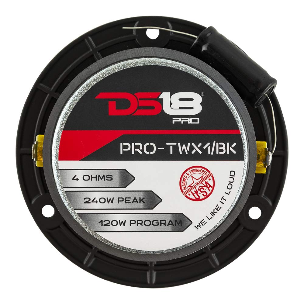 DS18 Bullet DE Aluminio Tweeter Pro TWX1 Super de 1 Pulgada, 240 W máximo, 4 ohmios, Crossover Integrado: los tweeters Pro (2 Altavoces incluidos)