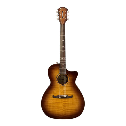 Fender FA-345CE Auditorium Cutaway Acoustic Guitar, with 2-Year Warranty, 3-Color Tea Burst