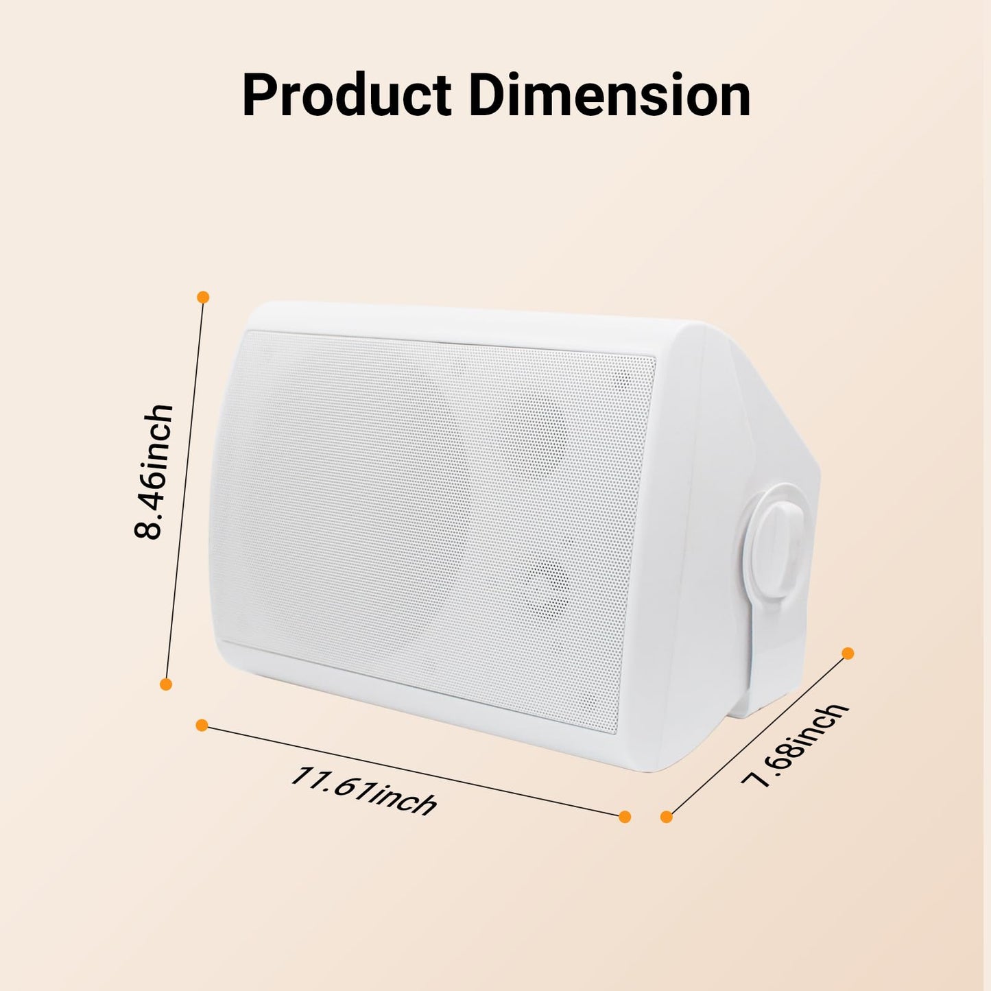 STUDIOFINIX Altavoces Bluetooth de 6,5 Pulgadas y 400 vatios para Interior/Exterior Altavoces de Montaje en Pared Resistentes al Agua y a la Intemperie para el Patio, el Garaje y la casa (Blanco)