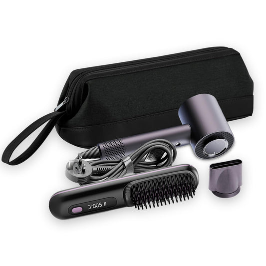 Funda De Viaje,Hair Tools Bolsa De Viaje,Compatible Con Dyson Airwrap/Shark Flexstyle,Adecuado Para Secadores De Pelo, Peines, Planchas De Pelo Y Bolsas De Cosméticos Multifuncionales. (Negro)