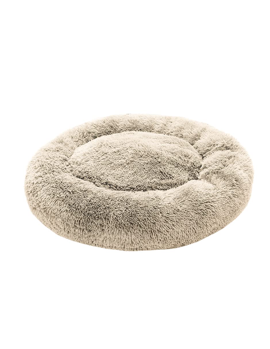 Cama para Perros PET TO BED Beige Antiestrés Redonda y Esponjosa Mediana