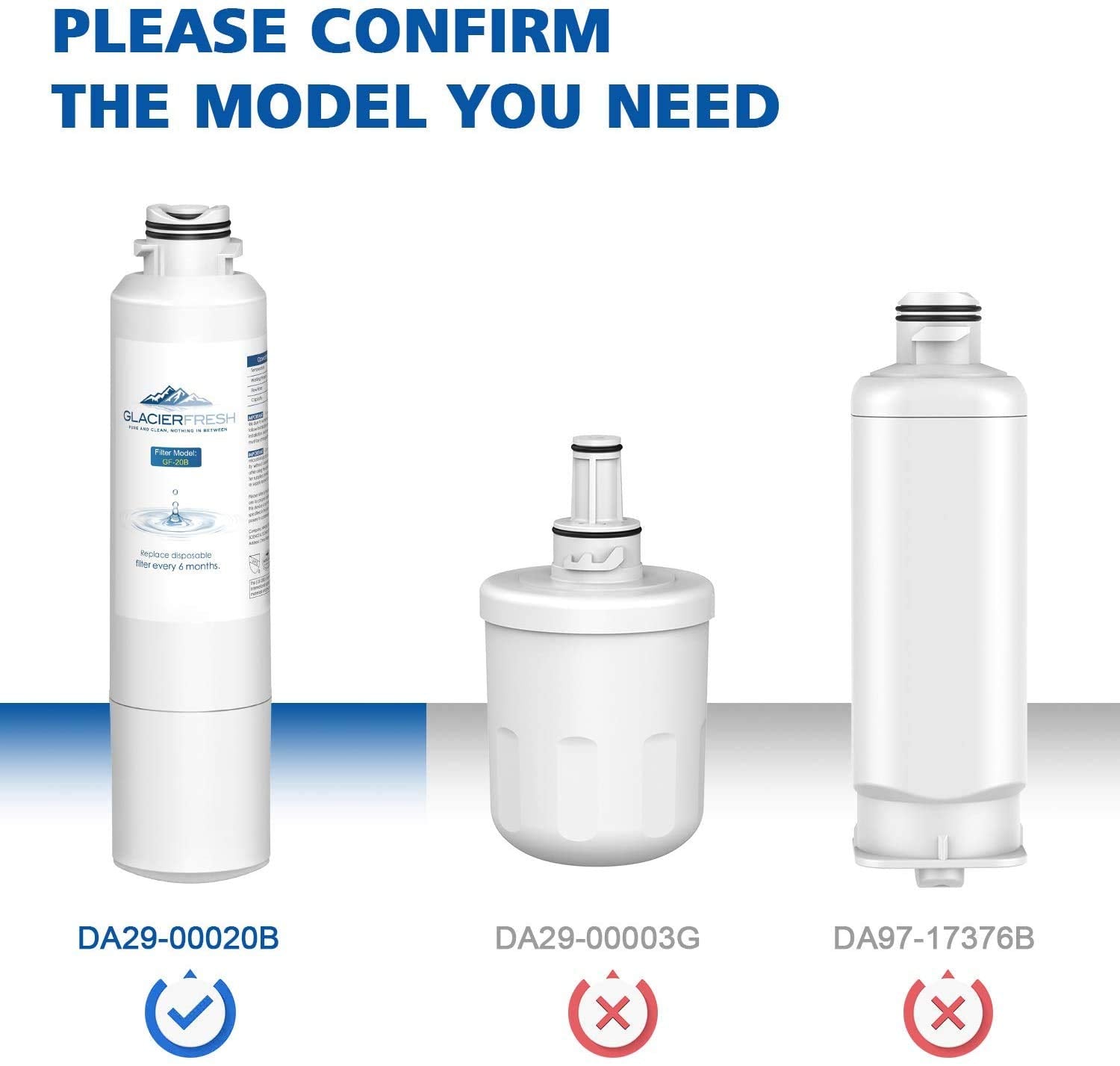 Filtro de Agua Glacier Fresh DA29-00020B para Refrigerador, Reduce 99% del Plomo, Incluye Garantía y Cronómetro