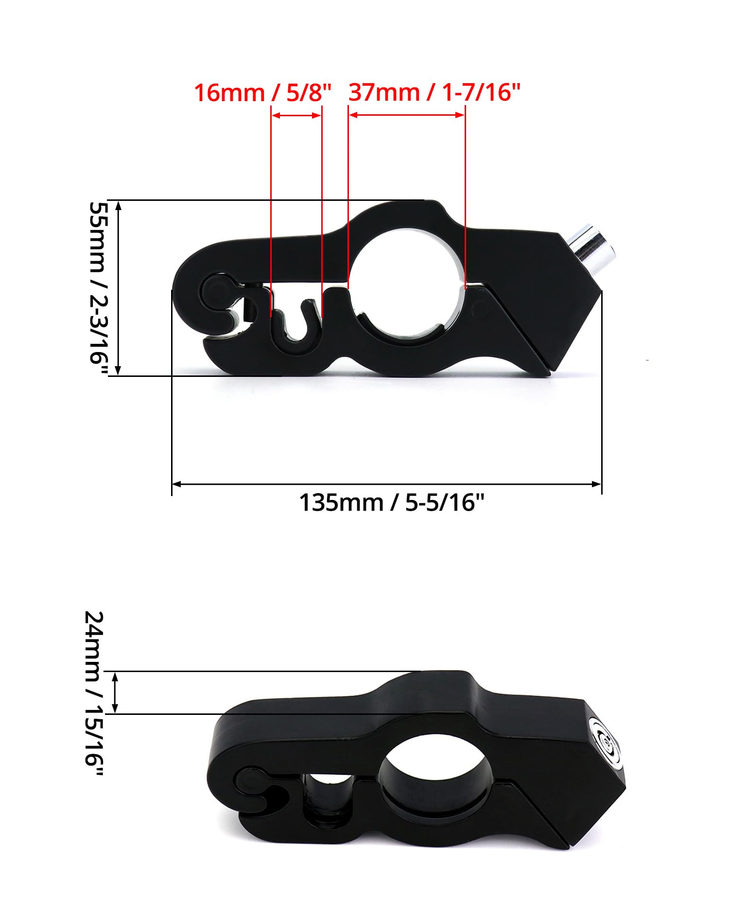 QWORK - Juego de 2 candados para motocicleta, antirrobo, ajustable, para manubrio de bicicleta, un agarre, acelerador, freno, manubrio para asegurar una bicicleta, scooter, ciclomotor o ATV, color negro
