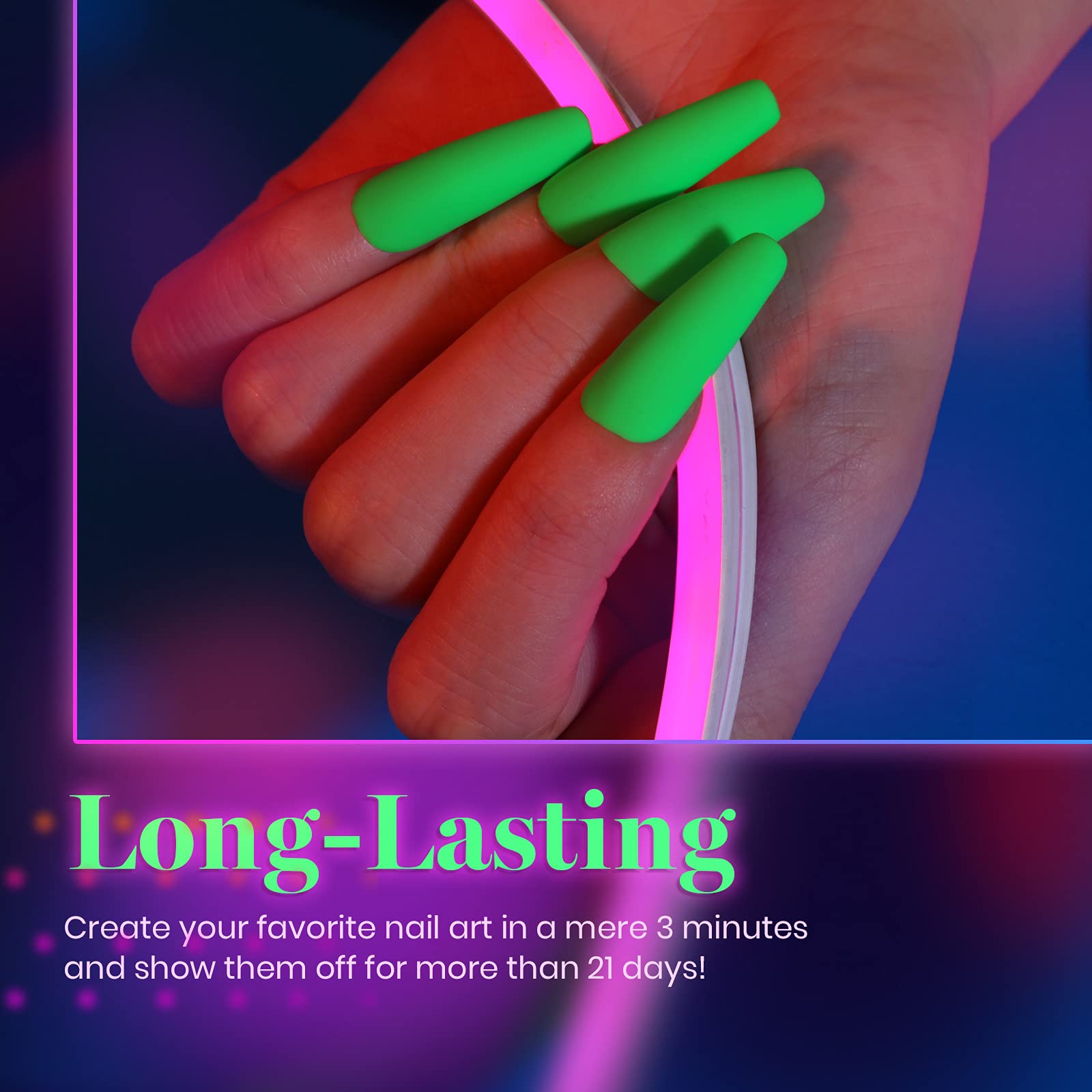 Beetles Esmaltes en Gel de Neón - 6 Colores Naranja neón Rosa Fuerte Azul Esmalte de Uñas de Gel Amarillo Verde Púrpura Esmalte de Gel Empapa Lámpara LED Kit de Uñas de Gel