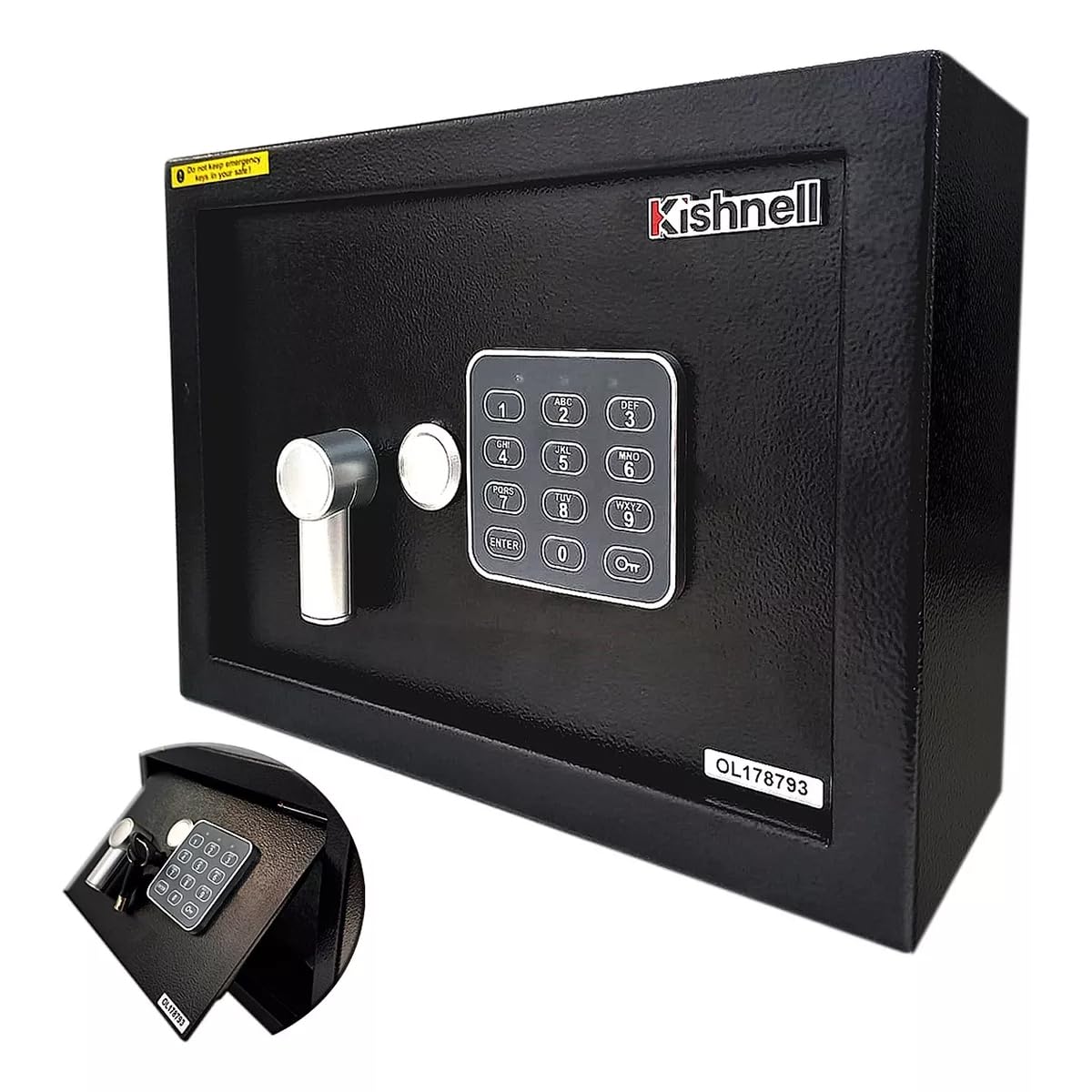 Kishnell | Caja Fuerte De Seguridad Para Cajon Numerica Electronica De Piso