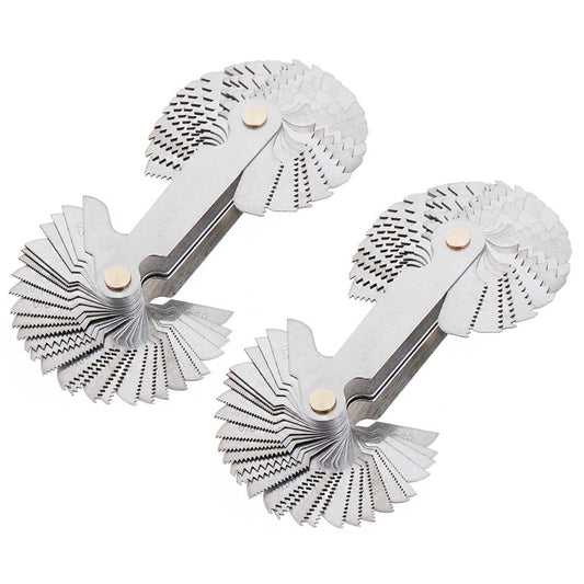 ChgImposs - Medidor de tornillo métrico e imperial y estadounidense SAE Whitworth de 55 grados y métrico de 60 grados y EE.UU. 60 grados para medición industrial