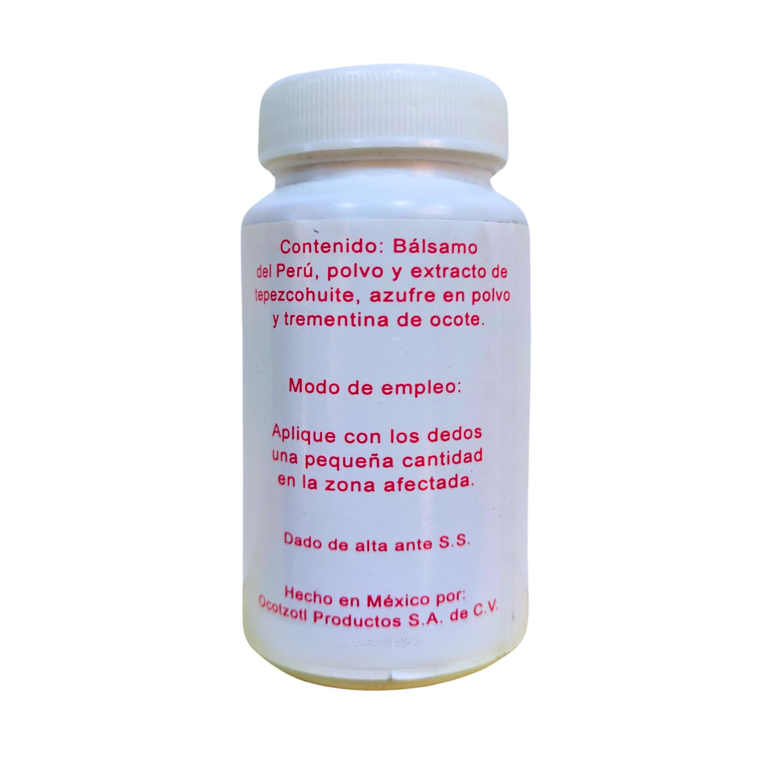 Pomada Sarnasol Natural Trementina Ocote Tepezcohuite Bálsamo del Perú Azufre Aromática para Piel y Pies