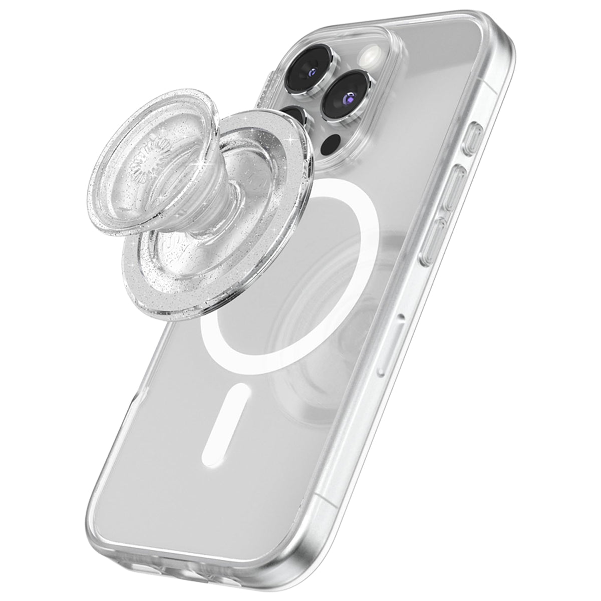 Empuñadura PopSockets MagSafe Rosado con Parte Superior Intercambiable para iPhone y Tablet