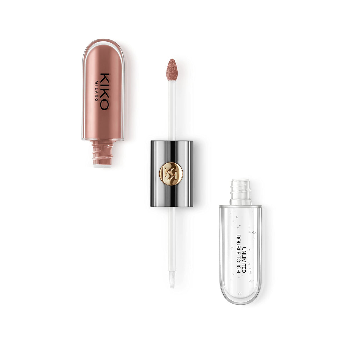 KIKO MILANO – Lápiz labial líquido de doble toque ilimitado con acabado mate o brillo labial | Pintalabios de larga duración | Maquillaje sin crueldad | Pintalabios de maquillaje profesional | Fabricado en Italia, rosa natural