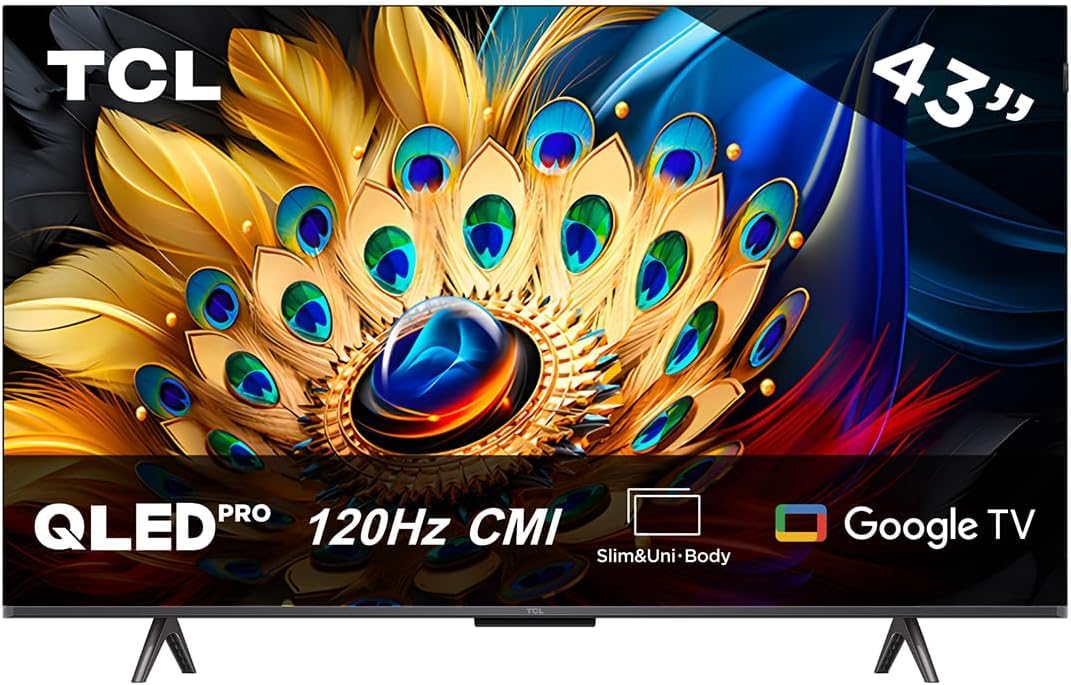 TCL Smart TV Pantalla 43" Google TV, QLED 4K HDR 10, 250 NITS, 120 Hz, Dolby Audio Digital +, Compatible con Alexa - 43Q651G (Reacondicionada)
