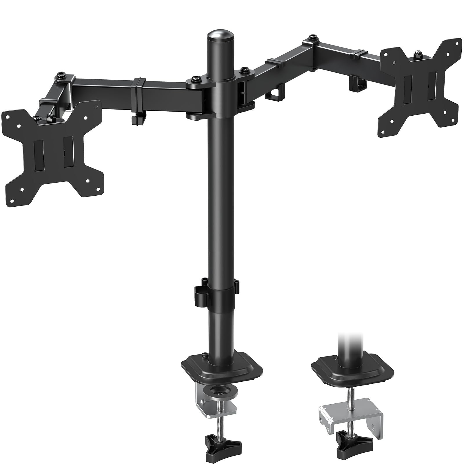 Soporte de Escritorio MOUNTUP Negro Ajustable para Dos Monitores de hasta 32 Pulgadas y 9KG
