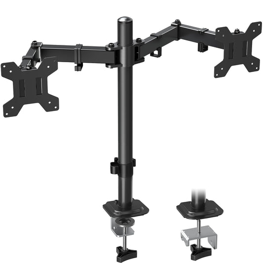 Soporte de Escritorio MOUNTUP Negro Ajustable para Dos Monitores de hasta 32 Pulgadas y 9KG