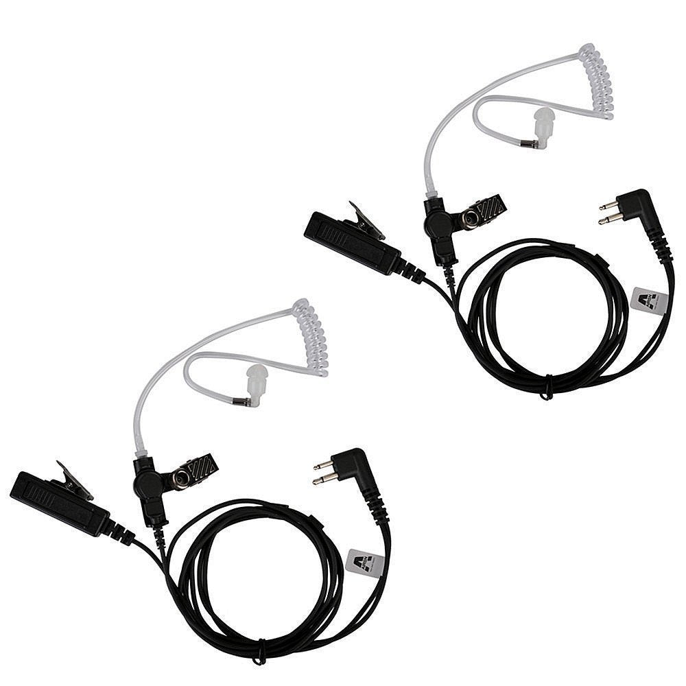 Auriculares AIRSN Transparente de 2 Pines con Tubo Acústico para Motorola CP200 GP300 CLS1110 CLS1410 (Paquete de 2)