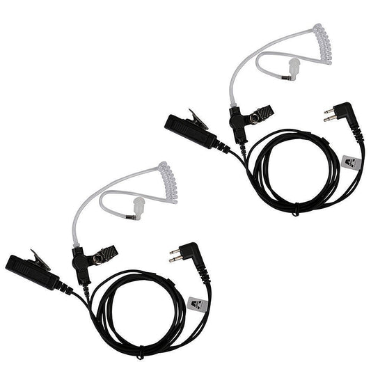 Auriculares AIRSN Transparente de 2 Pines con Tubo Acústico para Motorola CP200 GP300 CLS1110 CLS1410 (Paquete de 2)