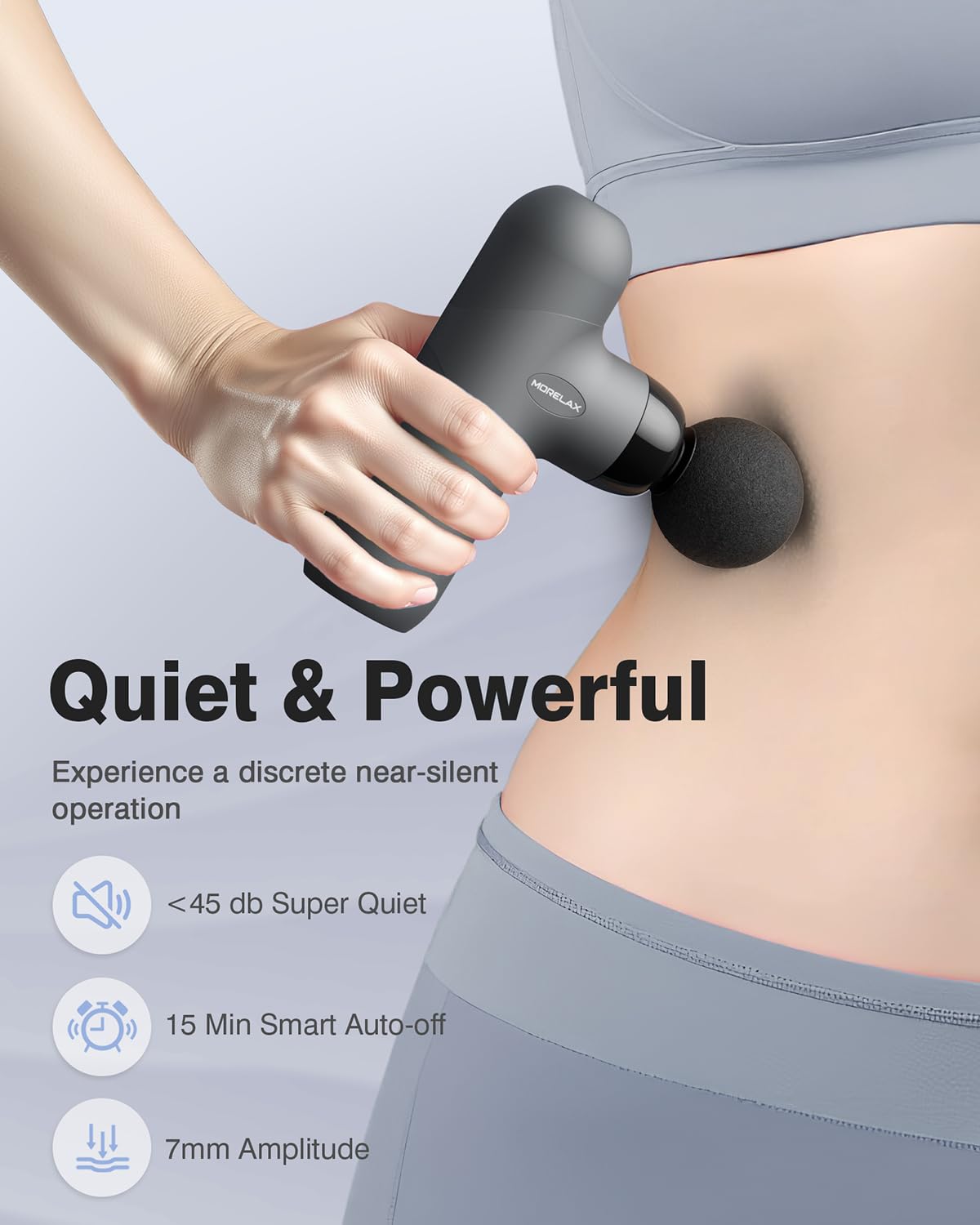 Pistola de Masaje, Masajeador Muscular Eléctrico De Percusión, Mini Massage Gun Pistola Masajeadora Muscular 3000rpm, Maquina Masajes Silenciosa con USB Carga Tipo-C,Pistola Masaje para Espalda Cuello,Hombro Alivio del Dolor de Tejido Profundo
