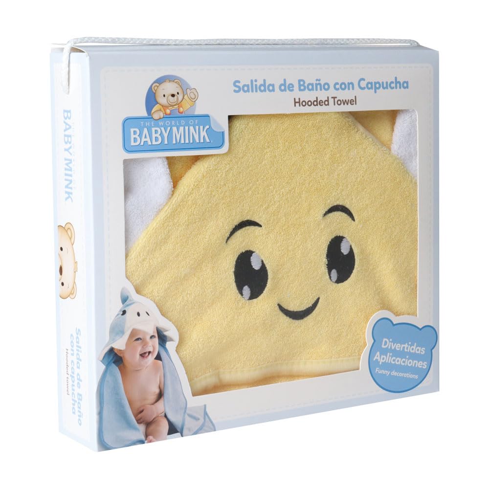 Baby Mink Salida de Baño para Bebé, Suave y Absorbente para Después del Baño (Amarillo)
