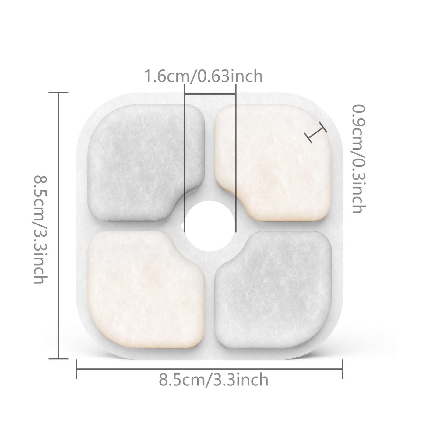 Filtros de Fuente de Agua Samaneja Blanco Compatibles con Cat it Pixi Paquete de 8 Reemplazo de Triple Filtración para Gatos