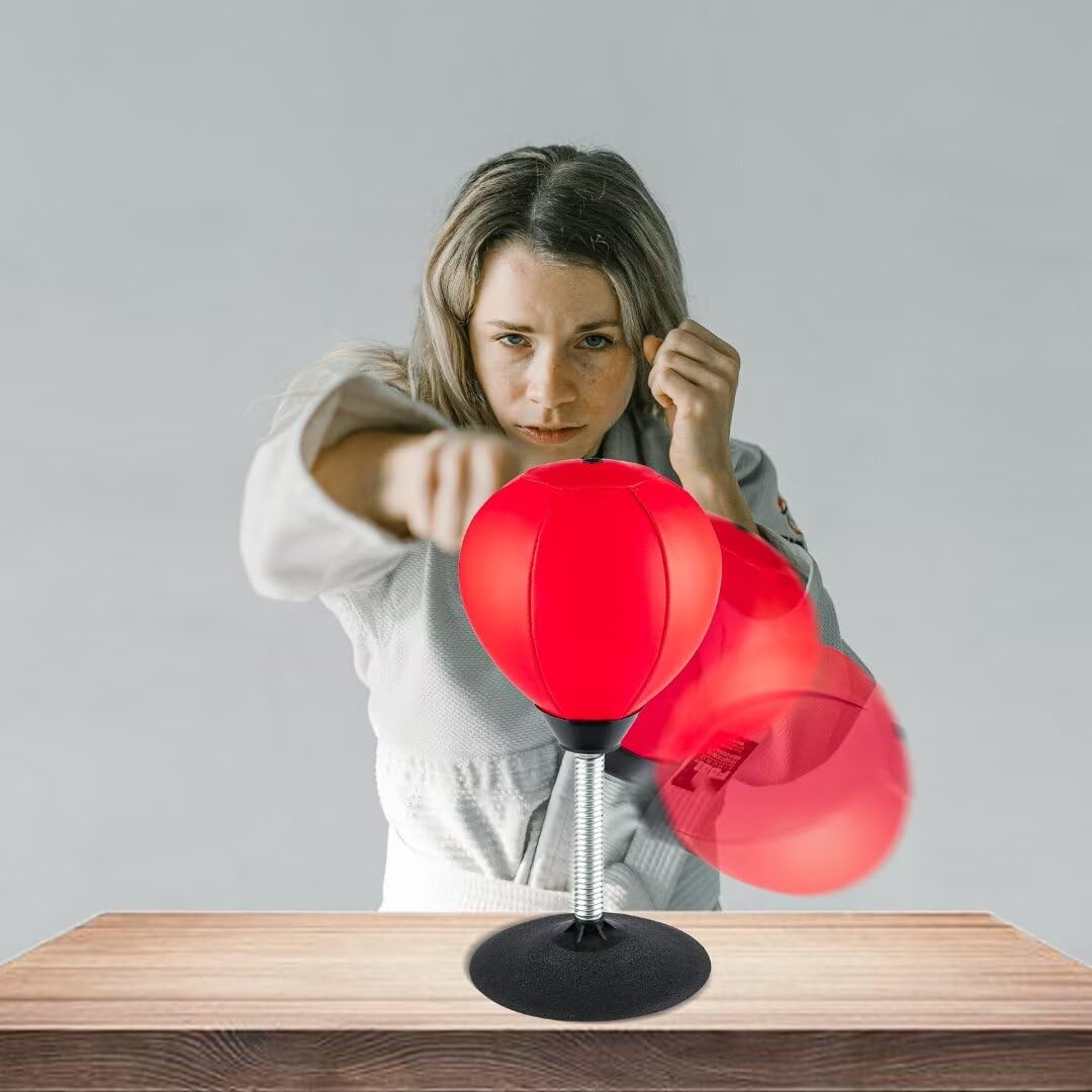 Saco de Boxeo de Escritorio Raipoment Rojo Resistente para Alivio de Estrés