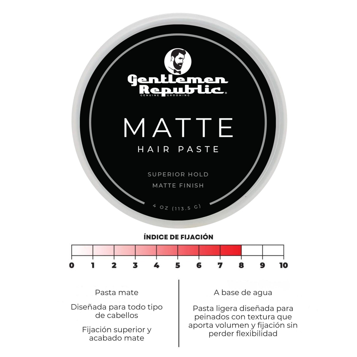 Gentlemen Republic Matte Grooming Paste Genuine Grooming for Men - 4 oz