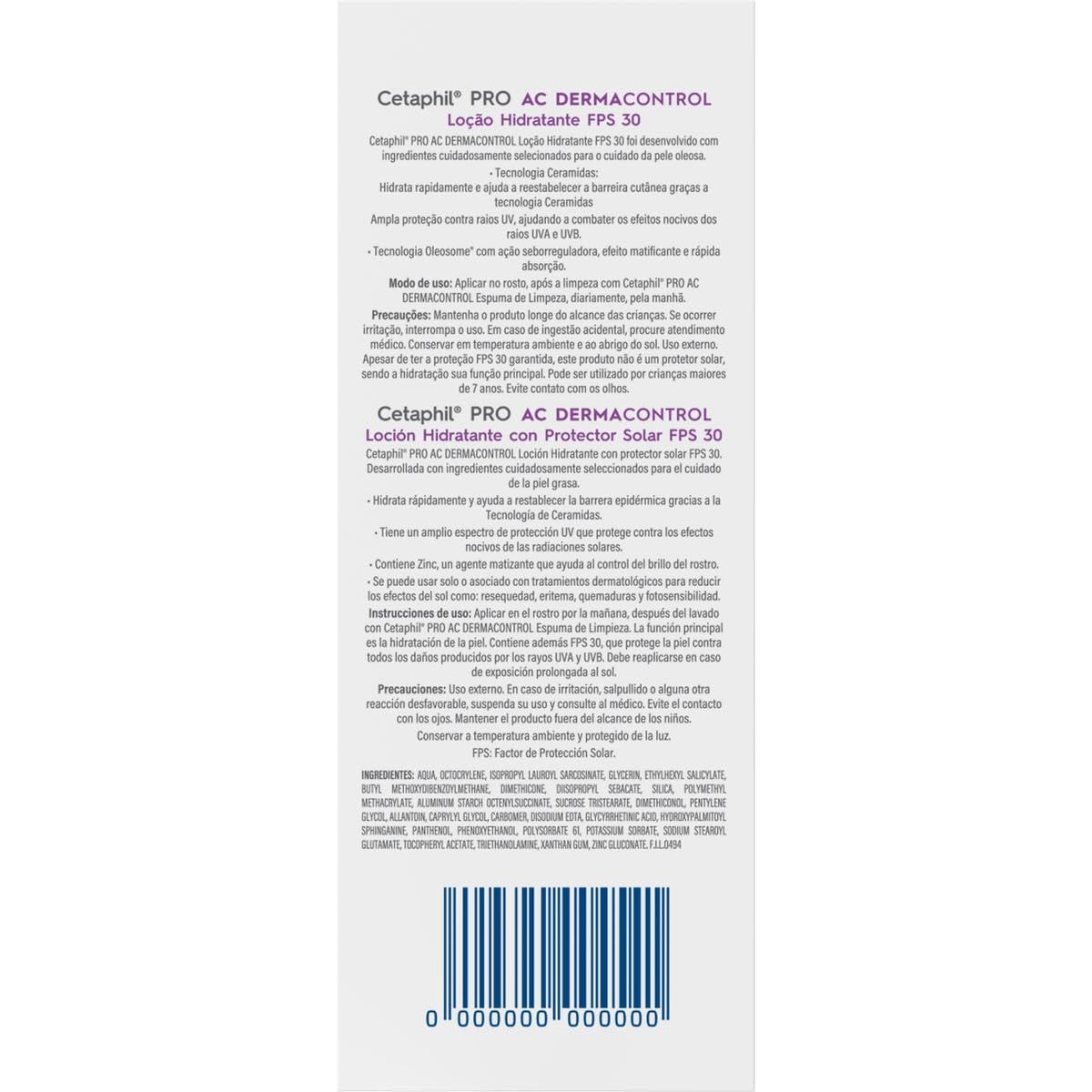 CETAPHIL PRO AC Dermacontrol 1 pz 118 ml Efecto Calmante y Seborregulador Recomendada por Dermatólogos para Piel Sensible, 051 kilograms, 118 mililitro, 1