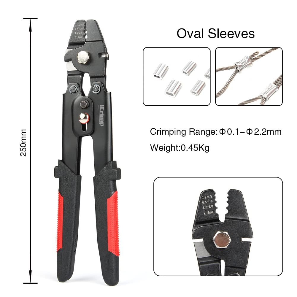 Cuerda de alambre de Iwiss SWAGER para crimpar líneas de pesca hasta 2.2 mm