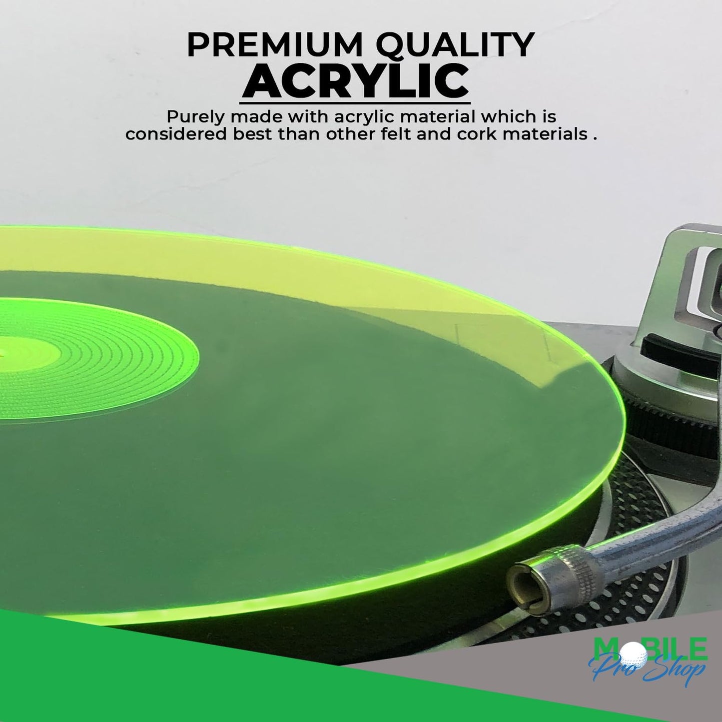 Slipmat Acrílico Mobile Pro Shop Verde Lit 2.7mm para Tocadiscos de Vinilo