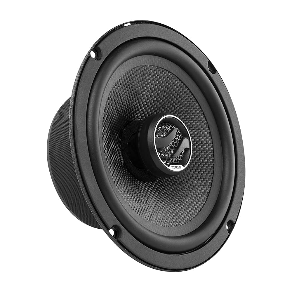 DS18 ZXI-654 - Altavoz coaxial de Audio para Coche (6,5 Pulgadas, con Tweeter de neodimio Integrado y Cono de Kevlar, 2 vías, 240 W, máx. 4 Ohm (2 Altavoces)