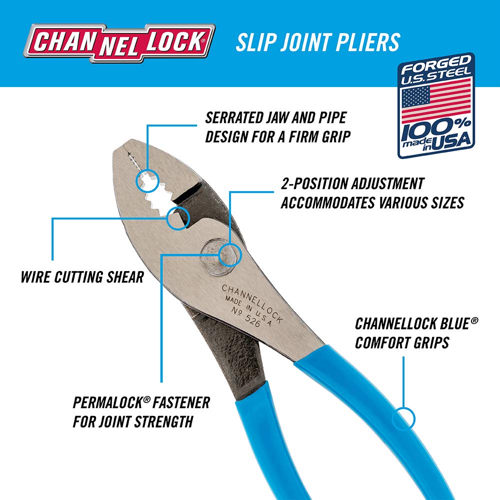 Channellock 526 Pinza de Mecánico de 6" Corta Alambres
