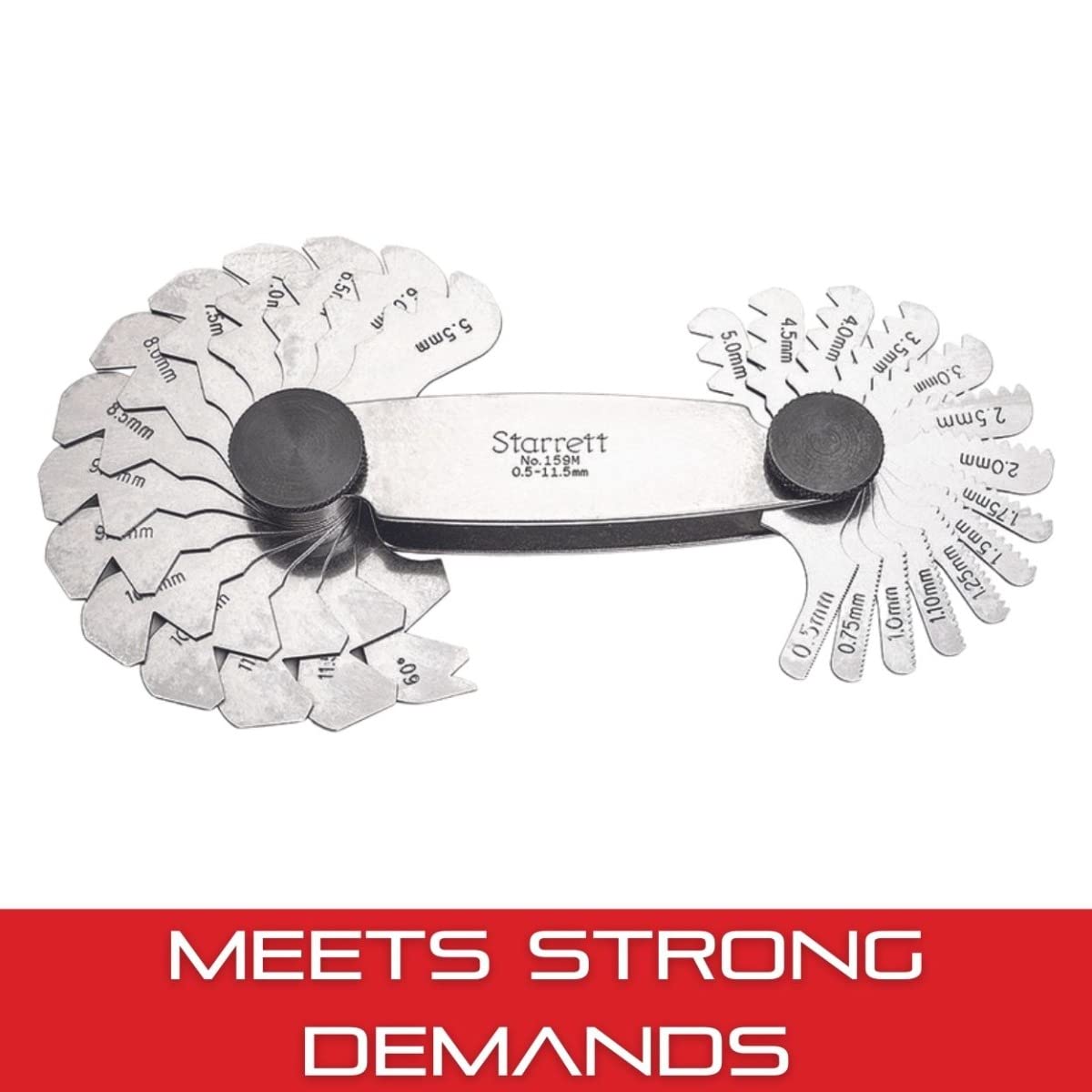 Medidor de Paso de Tornillo Starrett 159M con Dispositivo de Bloqueo 60° 28 Hojas