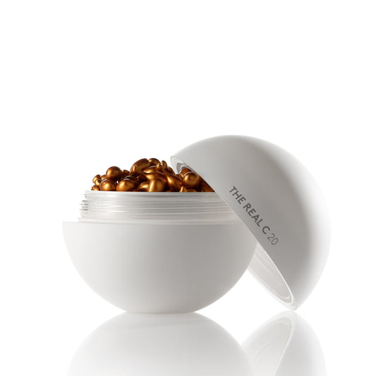 COCUNAT - Vitamina C Serum Facial - The Real C 60 Días - 20% de Ácido Ascórbico - Reduce Arrugas y Manchas - Serum Antiedad y Antimanchas - Tratamiento 2 meses - 60 Perlas - Skincare - El Packaging Puede Variar