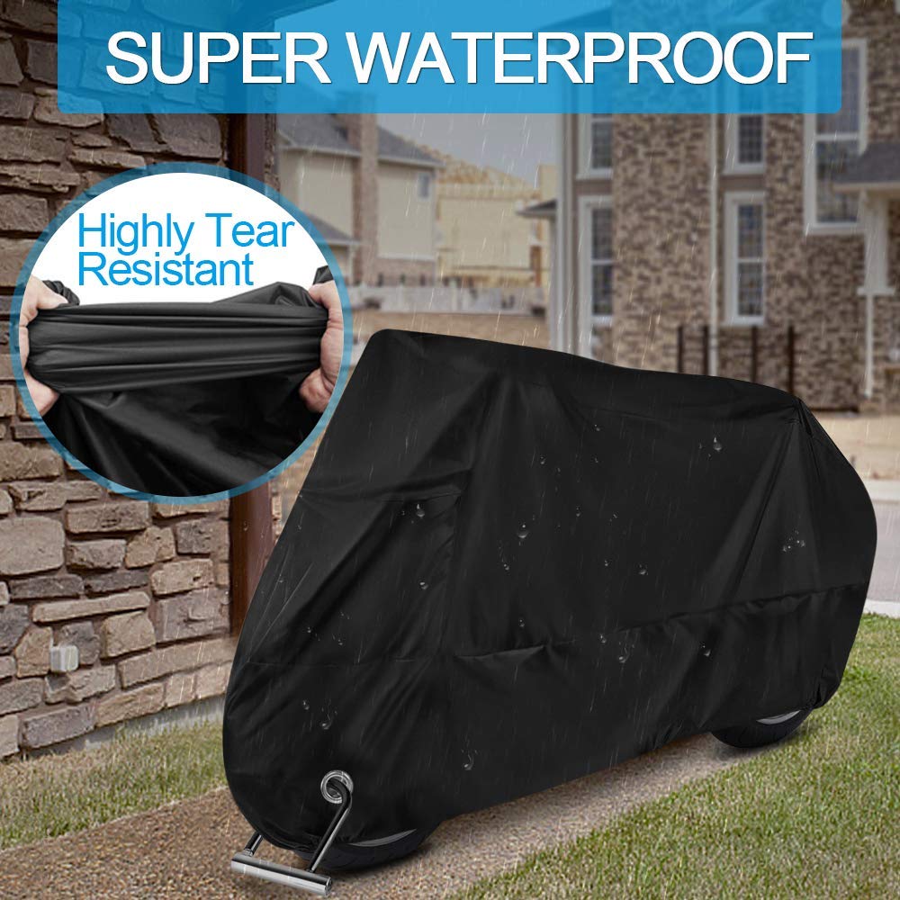 Cubierta Impermeable para Motocicletas PUBAMALL Negro Protección contra Polvo y Clima
