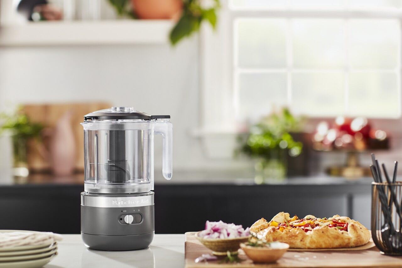 KitchenAid KFCB519DG - Picador de alimentos inalámbrico, 5 tazas, color gris carbón