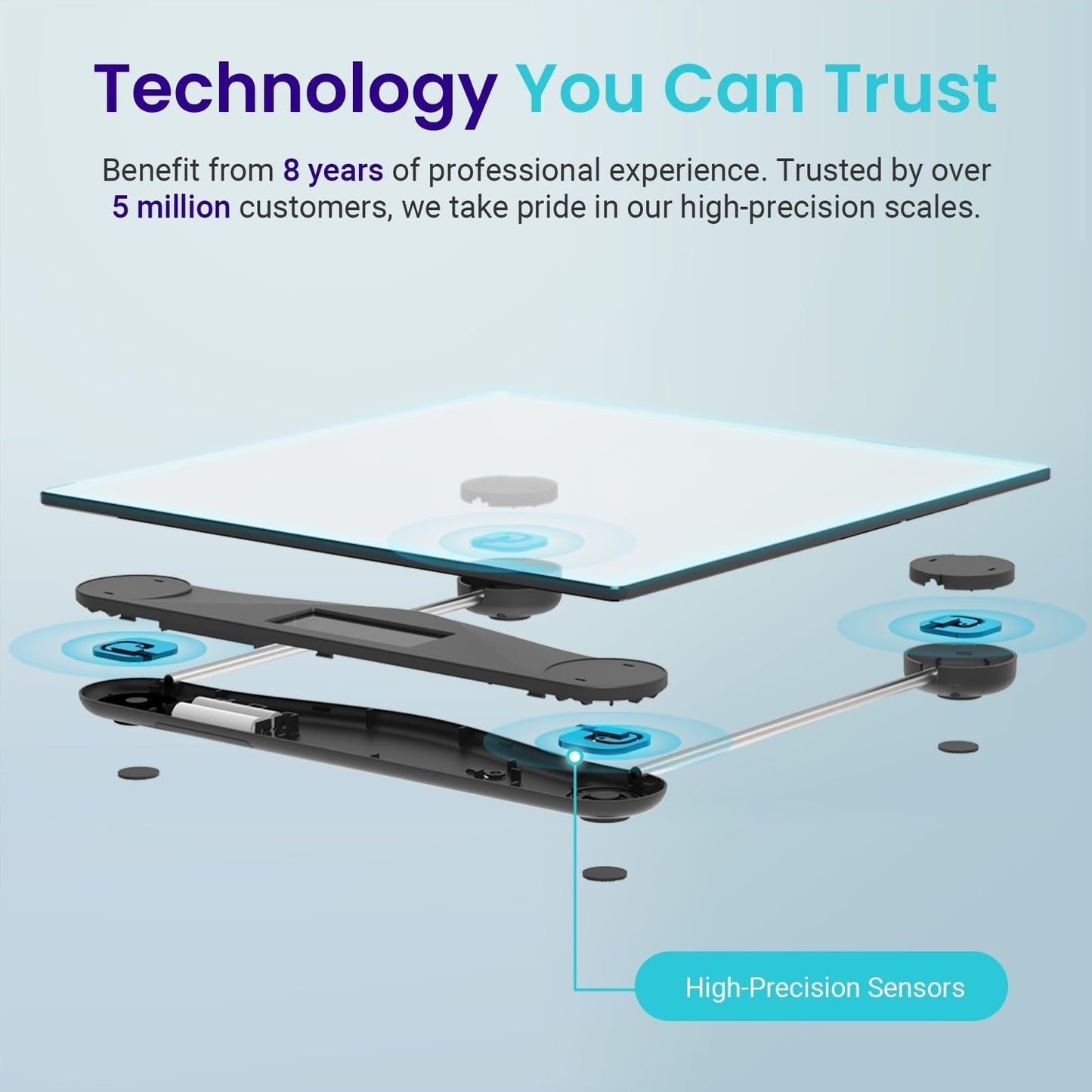 Báscula Digital de Baño Etekcity de Vidrio Templado 400 Libras con Cinta Métrica Corporal