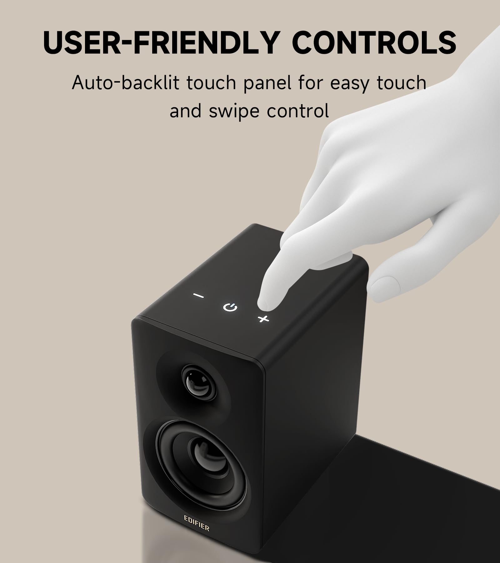 Edifier M60 - Altavoz multimedia Bluetooth 5.3, 66 W RMS, audio de alta resolución y audio inalámbrico de alta resolución, LDAC, bajo medio de 3 pulgadas y altavoz de agudos de 1 pulgada, entradas
