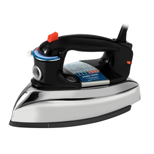 BLACK+DECKER F67E Plancha clásica con Base Inferior de Aluminio, Negra/Plateada