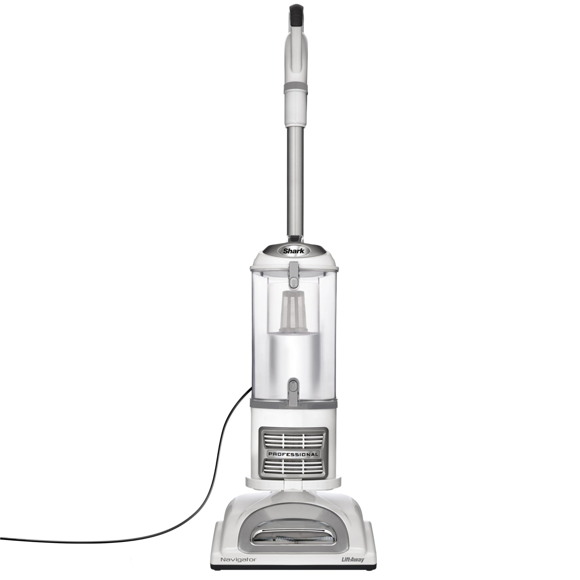 Aspiradora Vertical Shark Navigator Lift-Away Blanco Plateado con Cepillo para Mascotas y Herramienta para Hendiduras Profesional