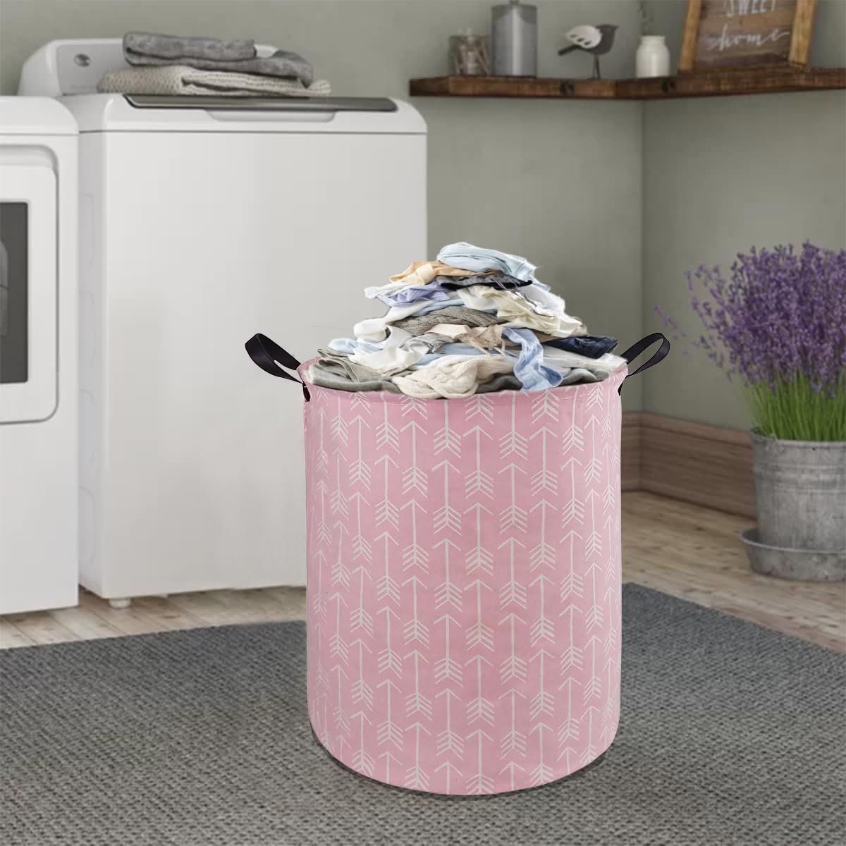 DUYIY - Cesta de lavandería para niños, cesta de almacenamiento para lavandería, cesta de almacenamiento para ropa, guardería, cesta de regalo con asas (flecha)
