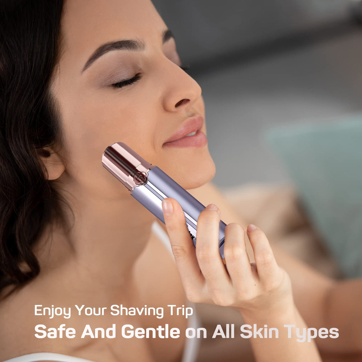 Removedor de vello facial para cara, barbilla, labio, bigote, cuello, axilas, pelusa de melocotón, Gurelax, dispositivo eléctrico de depilación sin dolor para mujeres con 2 cabezas de repuesto