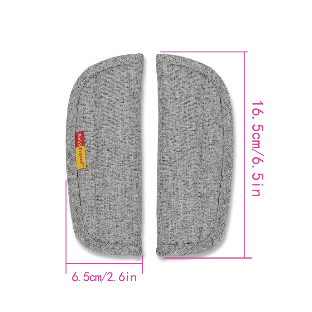 3 piezas de fundas para correas de asiento de coche de carriola de bebé y almohadilla para entrepierna combo gris, fundas para correas universales suaves para recién nacidos, bebés, niños